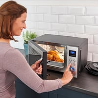 Cuptor cu microunde 3 în 1 SEVERIN MW 7777, 25 L, cu funcție de grill și convecție, bază ceramică plată, 2050 W, Inox/Negru 2