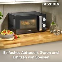 Cuptor cu microunde SEVERIN MW 7886 cu platou rotativ, decongelare și încălzire, 17 L, negru/oțel inoxidabil 4