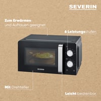 Cuptor cu microunde SEVERIN MW 7886 cu platou rotativ, decongelare și încălzire, 17 L, negru/oțel inoxidabil 5