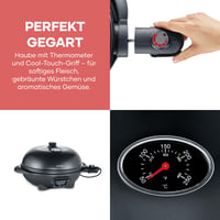 Elektrický gril SEVERIN PG 8541 s poklopom a grilovacou doskou, 2000 W, stojanové prevedenie, grilovacia plocha 41 cm, čierny 6