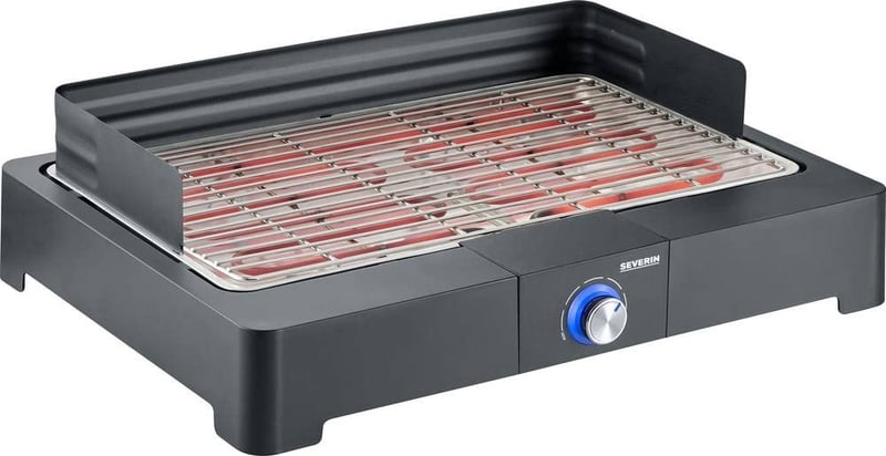 Grătar electric de masă SEVERIN PG 8565, 2200W, oțel inoxidabil, pentru utilizare în interior și exterior, 250°C, cu indicator LED, negru