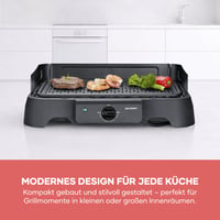 Grătar electric de masă Severin PG 8595, înveliș ceramic fără PFAS, max. 220°C, 2000W, utilizare la interior și exterior, 39x23 cm, negru 9
