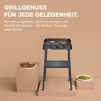 Stolný gril SEVERIN PG 8596 so stojanom, na vnútorné aj vonkajšie použitie, 40-220 °C, 39x23 cm, 2000 W, čierny 4