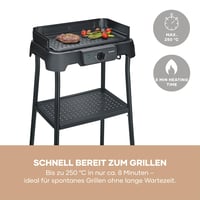 Stolný gril SEVERIN PG 8596 so stojanom, na vnútorné aj vonkajšie použitie, 40-220 °C, 39x23 cm, 2000 W, čierny 6