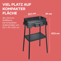 Stolný gril SEVERIN PG 8596 so stojanom, na vnútorné aj vonkajšie použitie, 40-220 °C, 39x23 cm, 2000 W, čierny 2