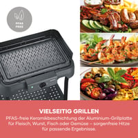 Stolný gril SEVERIN PG 8596 so stojanom, na vnútorné aj vonkajšie použitie, 40-220 °C, 39x23 cm, 2000 W, čierny 5