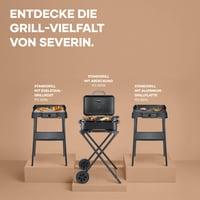 Stolný gril SEVERIN PG 8596 so stojanom, na vnútorné aj vonkajšie použitie, 40-220 °C, 39x23 cm, 2000 W, čierny 10