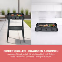 Stolný gril SEVERIN PG 8596 so stojanom, na vnútorné aj vonkajšie použitie, 40-220 °C, 39x23 cm, 2000 W, čierny 9