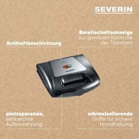 Severin SA 2968 3az1-ben szendvicssütő grill és gofrisütő rozsdamentes acél 4