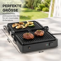 Kontaktný gril SEVERIN SEVO Lite KG 2398 1800 W, elektrický gril s keramickým povrchom na mäso, ryby a zeleninu, grilovanie bez tuku, 220 °C, čierna/nerezová oceľ 2