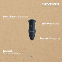 Severin SM 3590 tejhabosító bot rozsdamentes acél, akkumulátoros, 2 elem, fekete 4