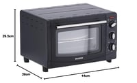 SEVERIN TO 2068 Mini rúra a hriankovač s grilovacím roštom, otočným ražňom a kameňom na pizzu, 20 l, teplovzdušná, 1500 W, čierna 5