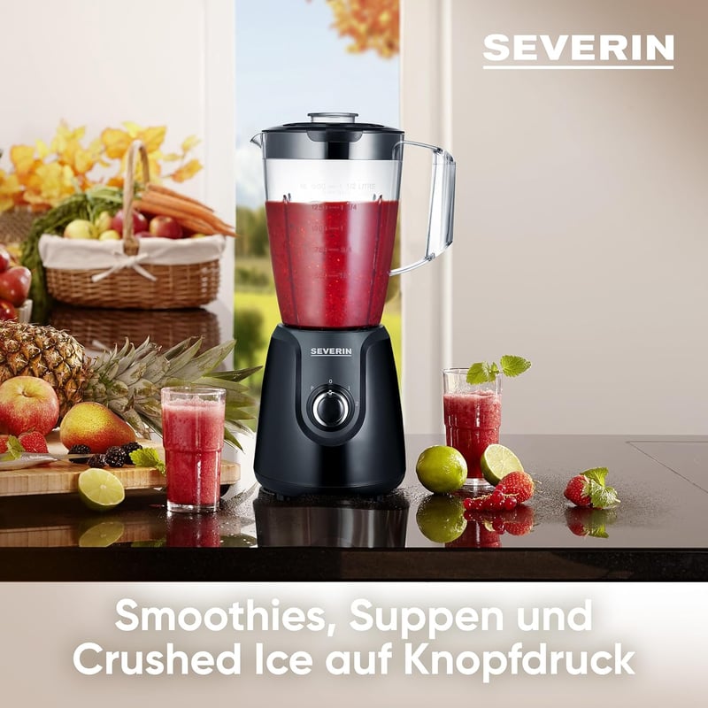 SEVERIN Turmixgép 1,5 literes съемной keverőedénnyel, 600W, SM 3707, fekete