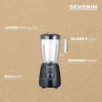 SEVERIN Turmixgép 1,5 literes съемной keverőedénnyel, 600W, SM 3707, fekete 4