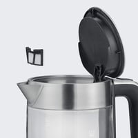 Severin üveg vízforraló rozsdamentes acél, 1.7L, 2200W, egy kézzel kezelhető 5