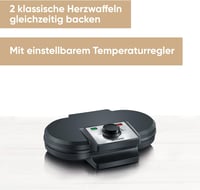 SEVERIN WA 2106 Dupla Gofrisütő 1200W Fekete Elektromos Konyhai Készülék 2