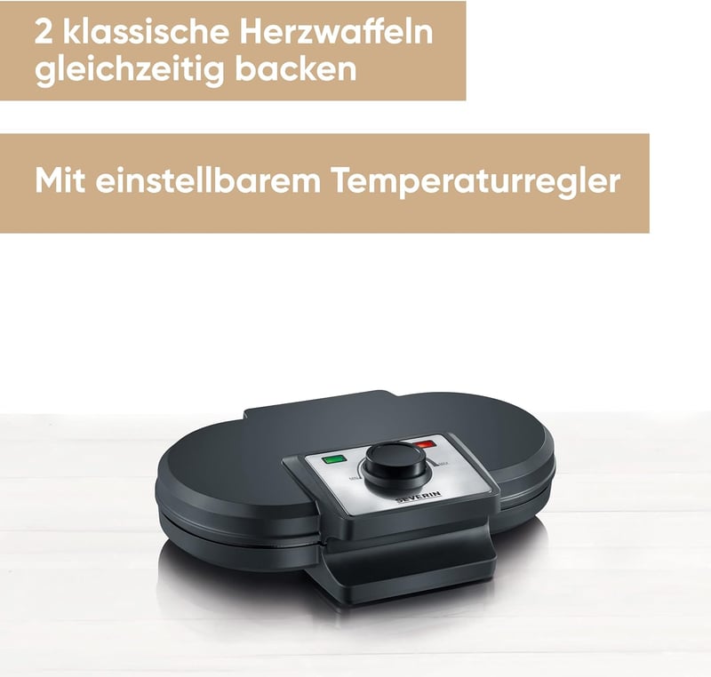 SEVERIN WA 2106 Dupla Gofrisütő 1200W Fekete Elektromos Konyhai Készülék