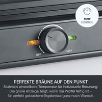 SEVERIN WA 2130 négyzet alakú gofrisütő kerámia bevonattal, 1600W, fekete-rozsdamentes acél 4