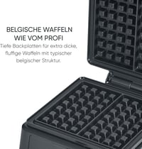 SEVERIN WA 2130 négyzet alakú gofrisütő kerámia bevonattal, 1600W, fekete-rozsdamentes acél 6