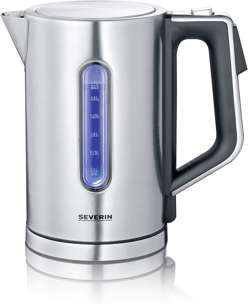 SEVERIN WK 3418 digitális vízforraló 1,7L rozsdamentes acél, 3000W gyors felmelegítés hőmérséklet szabályozás