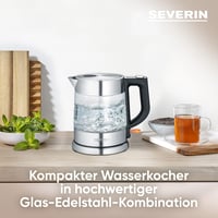 Severin WK 3468 üveg vízforraló fekete rozsdamentes acél 4