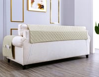 sevi's L alakú kanapévédő 250 cm vízálló fordítható macskák kutyák számára krém - Chaise Longue 3 Plazas (250cm), White Cream 3