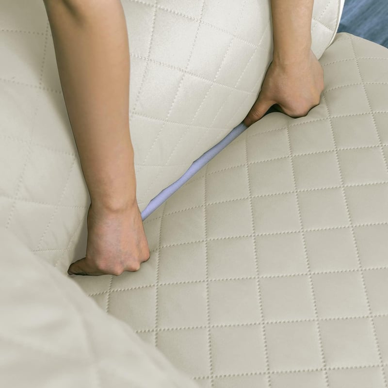sevi's L alakú kanapévédő 250 cm vízálló fordítható macskák kutyák számára krém - Chaise Longue 3 Plazas (250cm), White Cream