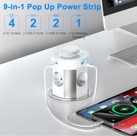 Sewingvr 9 az 1-ben asztalba süllyeszthető aljzat USB-C PD75W vezeték nélküli töltéssel 2