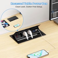 Sewingvr Alumínium Beépíthető Aljzat 3 Aljzat 2 USB-C PD 30W 2 USB-A 1.8m Fekete 6