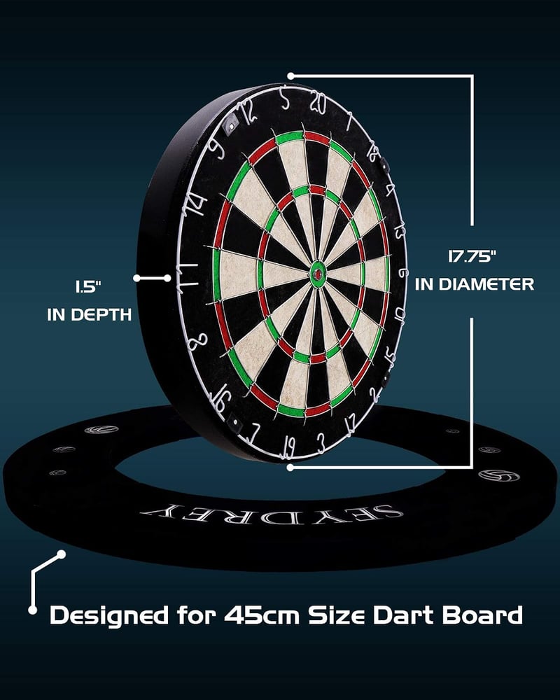 Seydrey szőrös darts tábla acél nyílakkal és forgó pontszámozó gyűrűvel