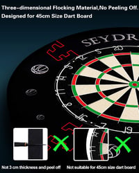 Seydrey szőrös darts tábla acél nyílakkal és forgó pontszámozó gyűrűvel 6