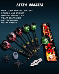 Seydrey szőrös darts tábla acél nyílakkal és forgó pontszámozó gyűrűvel 7