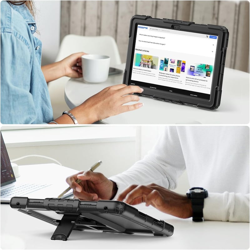 SEYMAC Lenovo Tab 10.1 2025 ütésálló tok képernyővédővel és állvánnyal