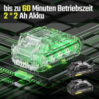 SEYVUM Akkumulátoros Fűnyíró 300mm Vágási Szélességgel, 2x2.0Ah Akkuval és Töltővel 2