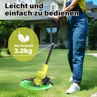 SEYVUM Akkumulátoros Fűnyíró 300mm Vágásszélességgel, 2x2.0Ah Akkuval és Töltővel 6
