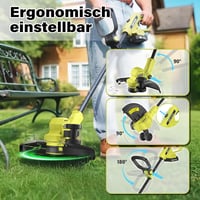 SEYVUM Akkumulátoros Fűnyíró 300mm Vágásszélességgel, 2x2.0Ah Akkuval és Töltővel 8
