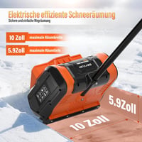 SEYVUM Akkumulátoros Hótolólapát 25cm, 2x4.0Ah Akkuval és Töltővel, 3.4kg Könnyű 2