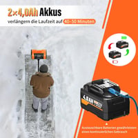 SEYVUM Akkumulátoros Hótolólapát 25cm, 2x4.0Ah Akkuval és Töltővel, 3.4kg Könnyű 4