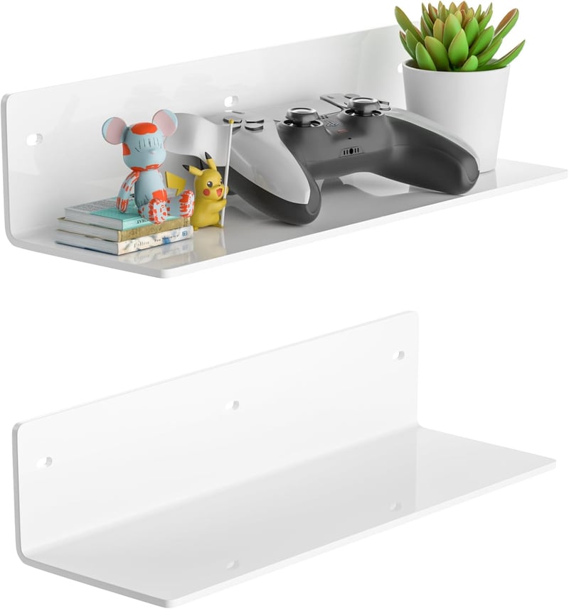 Sezanrpt 30 cm fehér fali polc szett 2 darab, dekoráció és tároláshoz - 30cm, White