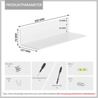 Sezanrpt 30 cm fehér fali polc szett 2 darab, dekoráció és tároláshoz - 30cm, White 3