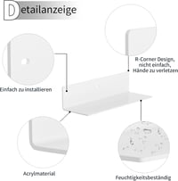 Sezanrpt 30 cm fehér fali polc szett 2 darab, dekoráció és tároláshoz - 30cm, White 4