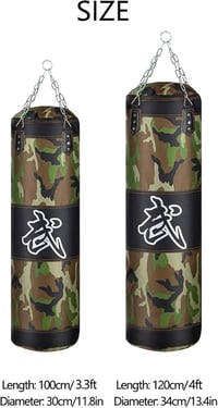 Sfeexun Boxzsák Szett Felfüggeszthető Ütőzsák Kesztyűvel Lánccal 100/120cm 3