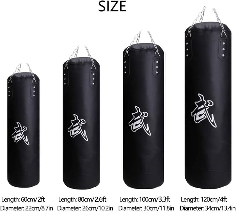 Sfeexun Boxzsák szett ütőzsák kesztyűvel, lánccal, mennyezeti horoggal 100/120 cm