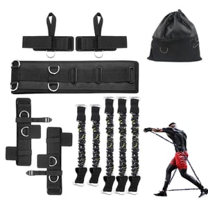 Sfeexun Elastična traka za otpor za boks, kickboks i MMA borilačke vještine, plava, razine otpora 150/200/300 lbs
