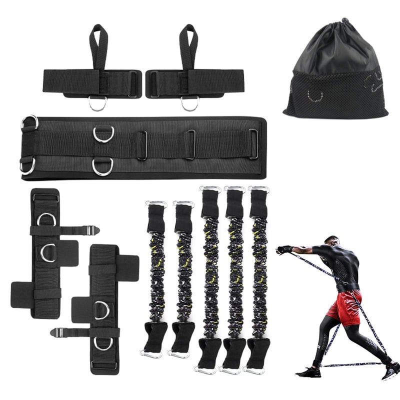 Sfeexun Odporový tréningový pás na box, kickbox a MMA, modrý, úroveň odporu 150/200/300 lbs