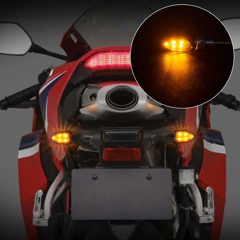 SFONIA Motoros LED Index Szett 4db Mini Irányjelző 12V Vízálló M8 E-Mark Jóváhagyott Univerzális Motorkerékpár Quad Scooter