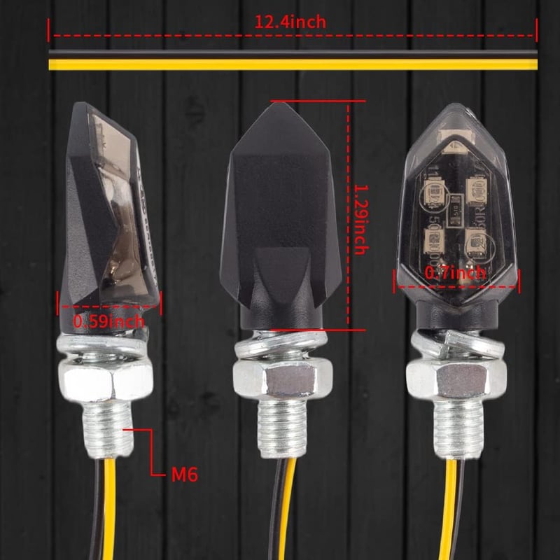 SFONIA Motoros LED Index Szett 4db Mini Irányjelző 12V Vízálló M8 E-Mark Jóváhagyott Univerzális Motorkerékpár Quad Scooter