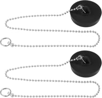 SG Store 2db 45mm Gumilezárók Fürdőkád Mosogató Lefolyóhoz Lánccal 40cm Fekete 1