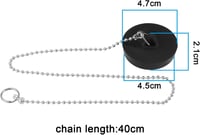 SG Store 2db 45mm Gumilezárók Fürdőkád Mosogató Lefolyóhoz Lánccal 40cm Fekete 4