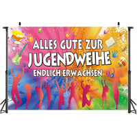 Sgehenr Ifjúsági Avatási Dekorációs Molinó 180x110 cm - "Végre Felnőtt" Háttér Banner Fiúknak és Lányoknak, Függő Dekoráció Ünnepségre 3